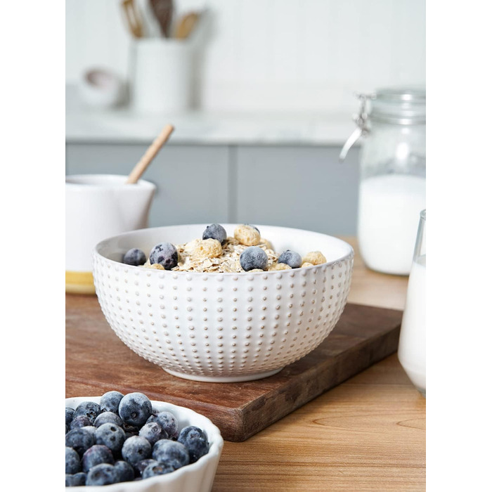 Набір посуду LE TAUCI: 12 елементів (4 сервізи) – тарілки, десертні тарілки, миски, білий колір, для миття в посудомийній машині