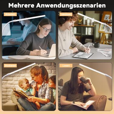 Лампа для столу Homefire LED з кріпленням, регульована яскравість: чорна, 5 рівнів яскравості, 5W, гнучка, для офісу, кабінету, захист очей, денне світло, USB