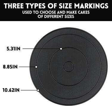 Обертова платформа для тортів Yeemeen 27см, професійний торт-дрот, чорний, антиковзаюча, для випікання тортів, для кухні