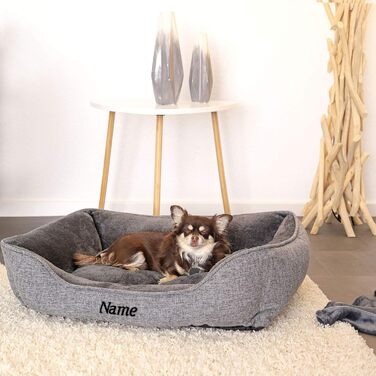 М'яке ліжко для собак Lionto знімний чохол, 75x60 см, сіре, для собак та котів