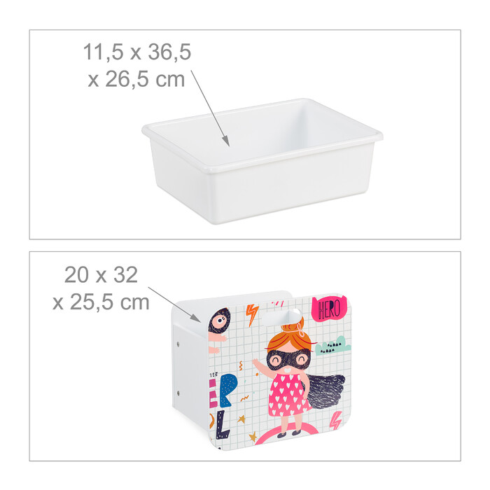 Relaxdays Narrow Children's Shelf with Heroine Motif