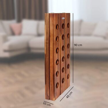 Casaria® Wine Rack for 36 Bottles, 87x 55x 39cm, Acacia Wood, Freestanding, Folding, Cellar, Kitchen, Living Room, Bar, Wine Stand, Wine Holder, Bottle Rack, Shelf, Rustic