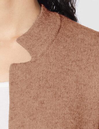 Кардиган-тунічка з довгим рукавом Organ Daen, блоки з кольорового блоку (бордовий/чорний) (TS, верблюжий)