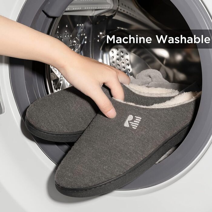 Чоловічі домашні тапочки RockDove з підкладкою з Sherpa та піною Memory Foam, 43.5 EU, темно-сірий