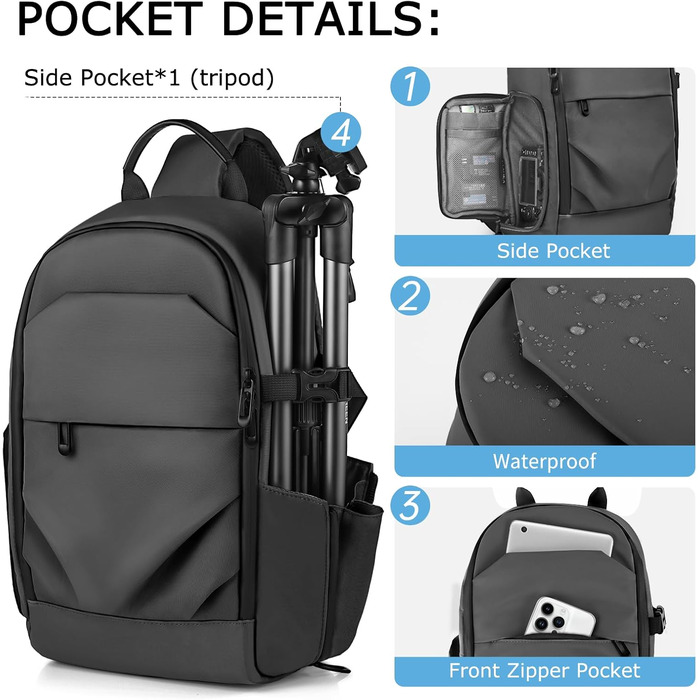 Водонепроникна сумка-переноска для фотографа з швидким доступом, з підставкою для штатива, для DSLR камер