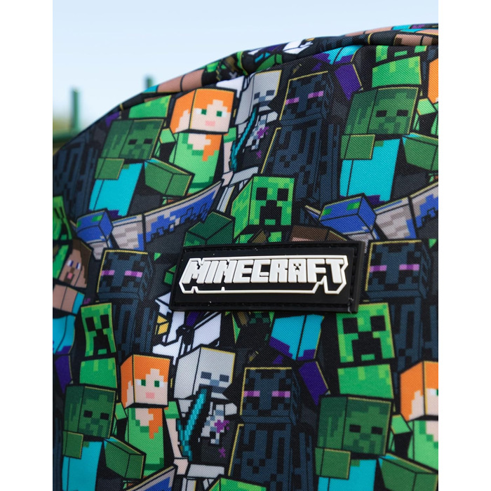 Рюкзак Minecraft для хлопчиків: ігровий рюкзак з принтом Creeper, Zombie, Skeleton, Enderman та Cave Spider | для школи, подорожей, геймінгу