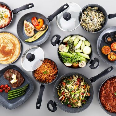 Сковорода Russell Hobbs RH02813EU7 Metallic Marble 28 см універсальна антипригарна для індукції, смаження, грилю – здорове приготування їжі з мінімумом олії