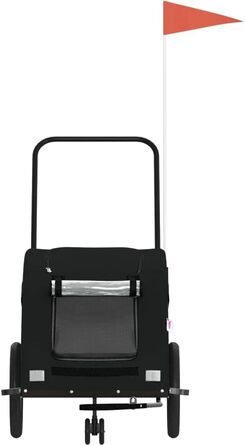 Фургон для собак VidaXL - чорний, 30 кг, Oxford-Gewebe, з прапором та відбивачами