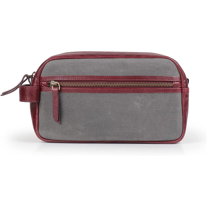 Чоловіча/Жіноча дорожня сумка Londo Echtleder, набір сумок для туалету (Бургунді)