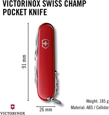 Швейцарський ніж Victorinox Swiss Champ: мультитул з 33 функціями, червоний