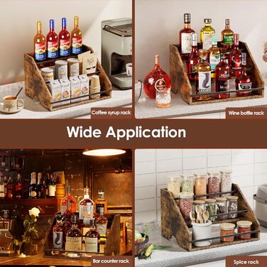 Nuovoware Schnapsflaschenregal, Bar Shelf for Schnapps Bottles, 3-Tier Schnapps Cabinet Wine Rack, 12-Bottle Bar Cabinet, Mini Bar Home Retro for Schnaps, Counter Wine Shelves, Bar Display, Wood