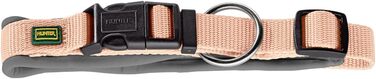 Нашийник для собак HUNTER Vario Plus Neopren, колір персиковий/сірий, розмір M-L, міцний нейлон, м'яка неопренова підкладка, регульований, з запобіжником, зручний у догляді