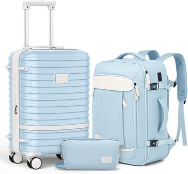 Набір ручної поклажі Joyway, розширювана валіза з TSA-замком (світло-блакитний)
