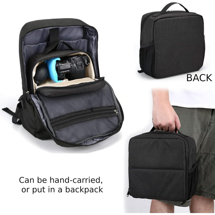 Чохол-вставка для камери BAIGIO з м'якою підкладкою, захисний, для об'єктивів та фотообладнання Sony, Canon, Nikon (чорний)