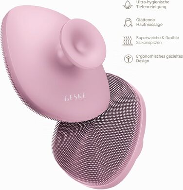 Силіконова щітка для тіла GESKE Body Brush 4 в 1 для глибокого очищення та масажу, ергономічний дизайн, рожева