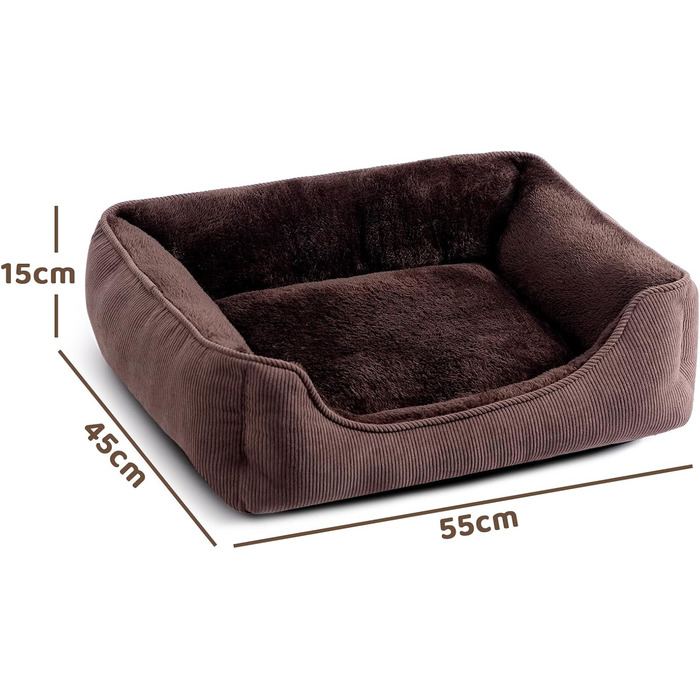 Килимок для котів та собак Hollypet, м'яке ліжко для тварин, 55x45x15 см, колір кава