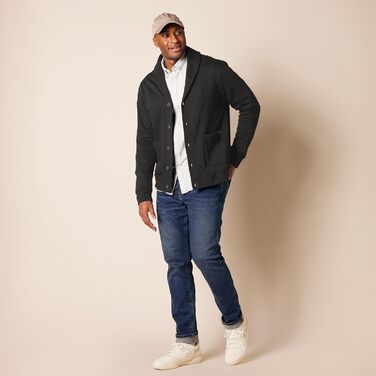 Чоловіча в'язана жилетка Amazon Essentias з капюшоном та коміром-шарфом (XXL, Темно-сірий меланж)