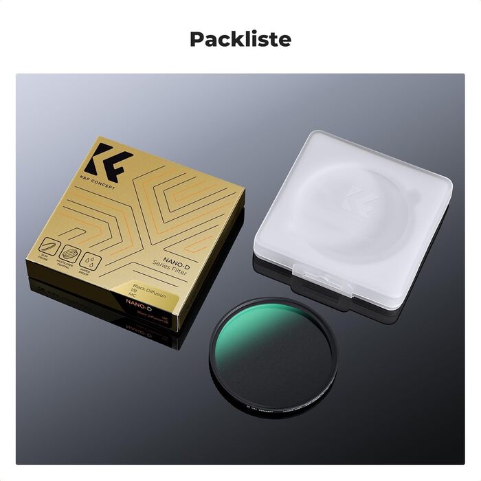 Фільтр K&F Concept Black Mist 1/8 55mm для відео та портретної фотографії (Nano-Dazzle)
