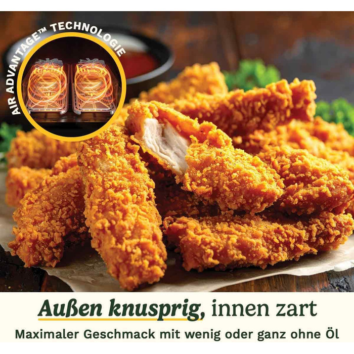 Фритюрниця Cuisinart XXL 10.4L з двома зонами нагріву | Без PFAS та хімікатів | Для смаження, грилю, випікання, дегідратації та підтримання тепла | 2 камери (2 x 5.2L) | 8+ порцій | Деталі придатні для миття в посудомийній машині (2 камери / 10.4L, нержав