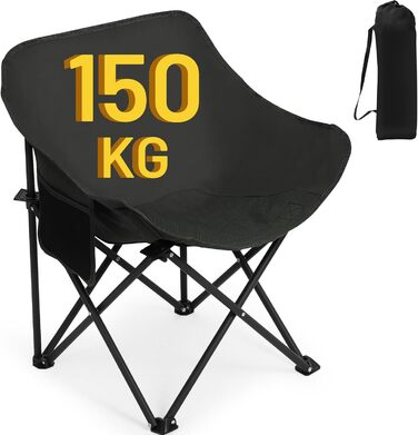 Крісло для кемпінгу Hausprofi складне, 150 кг, легке, з зручною спинкою та сумкою для транспортування, для пікніків, відпочинку на природі, риболовлі та саду