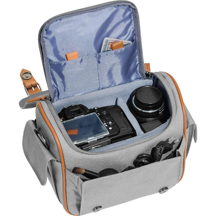 Сумка для камери PEDEA 'Vintage' з захисною плівкою для дисплея Canon, Nikon, Pentax, XL (Сірий)