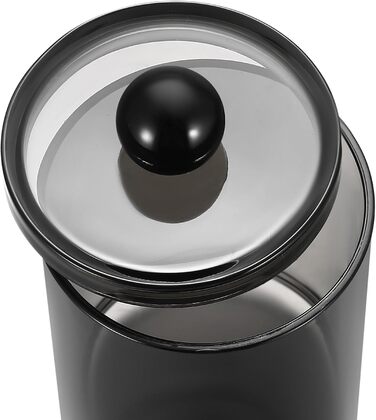 Організатор для косметики Gaomoeny, 3 шт. скляні аптечки для ватних паличок, бавовняних дисків, зубної нитки, косметичних спонжів, шпильок для волосся, чорний колір