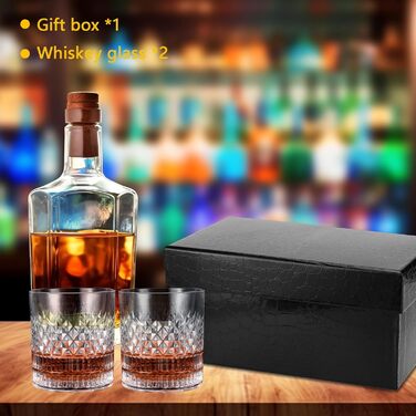 Набір Royouzi з 2 склянок для віскі, 300 мл, для скотчу, бренді, рому, мартіні – персоналізований подарунок для чоловіків, на день народження та поціновувачів віскі