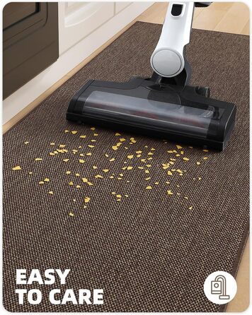 Килимок для кухні COLOR&GEOMETRY: неслизький, миючий, 61x183 см, 4 мм, тканинний, з гумовою основою. Килимок-довгий килим для підлоги перед умивальником, коридору (Коричневий, 43 x 120 см, прямокутний)