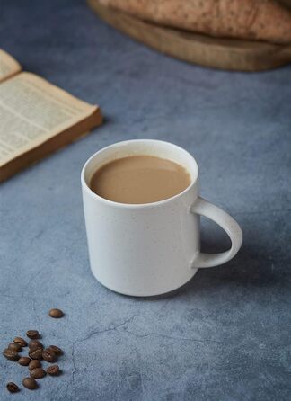 Набір посуду Nebula для 6 осіб, 18-ти частинний: тарілки та миски, керамічний посуд з цвітним малюнком, сервіз, придатний для мікрохвильової печі та посудомийної машини, колір кориця (білий, чашки (355мл 6x))