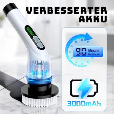Електрична щітка для чищення Highyes Spin Scrubber, водонепроникна IPX7, біла