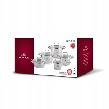 Набір каструль Gerlach Superior з нержавіючої сталі, 10 предметів