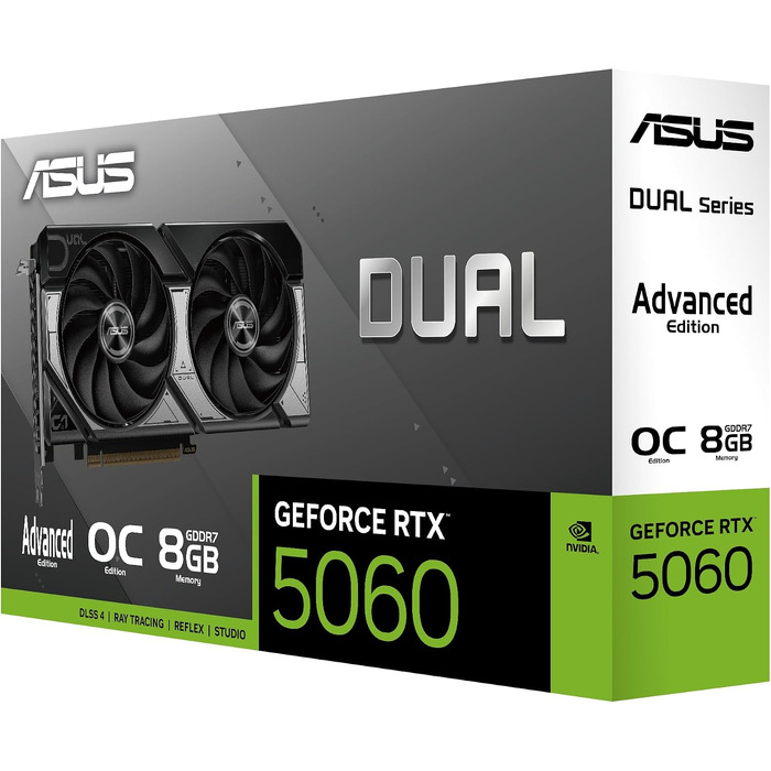 Ігрова відеокарта ASUS TUF Gaming GeForce RTX 5060 OC Edition 8GB GDDR7, PCIe 5.0, DLSS 4, чорна