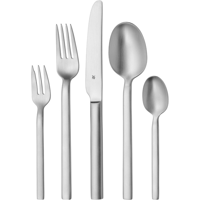 WMF Alteo Cutlery Set, 12-Piece, 60-Piece Dining Cutlery Set, Matte Cutlery, Single-Piece Knives, Brushed Cromargan Stainless Steel, Dishwasher-Safe Alteo Single