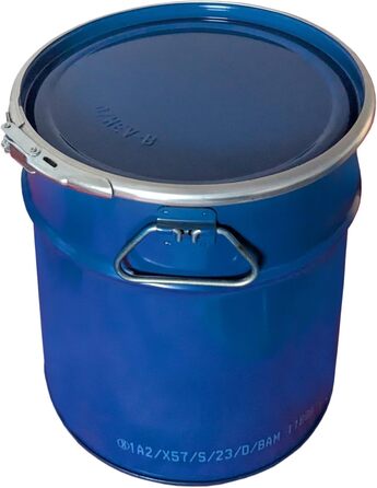 30 Liter Steel Bucket Hobbock Lid Bucket Metal Sheet Bucket Container | 2 Side Handles | Suitable for Cyclone Dust Extraction | Stable when filled, stackable