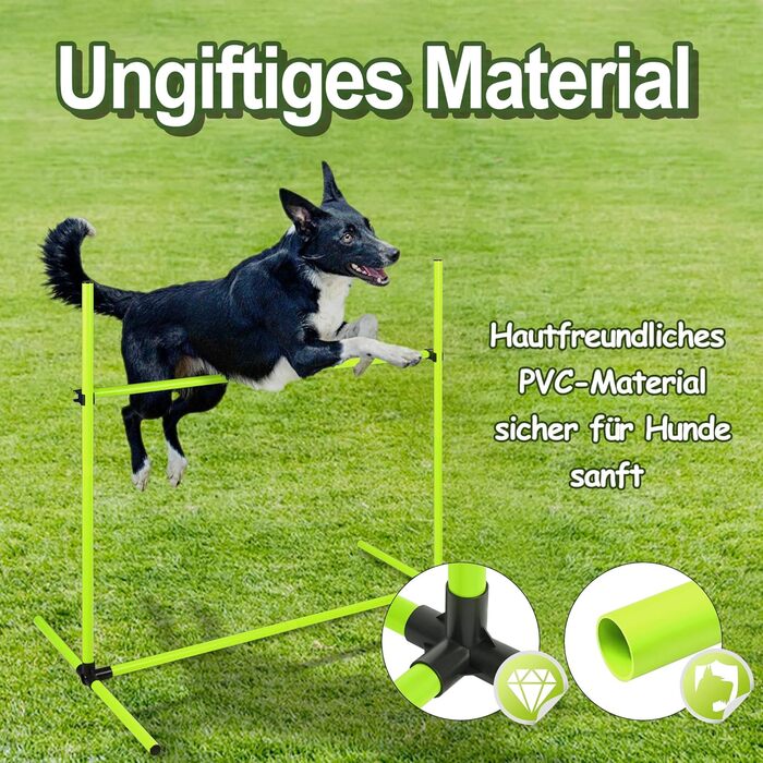 Набір для аджиліті для собак Grün 4X: Слаштом, регульована висота, 104x70x101 см