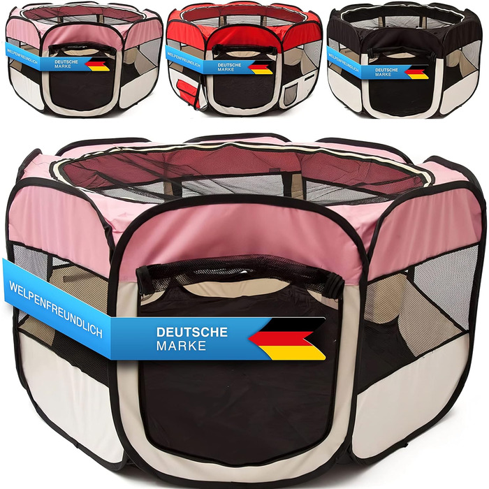 Вольєр для цуценят All Pets United® XXL: вольєр для собак, котів, кроликів та дрібних тварин (рожевий)