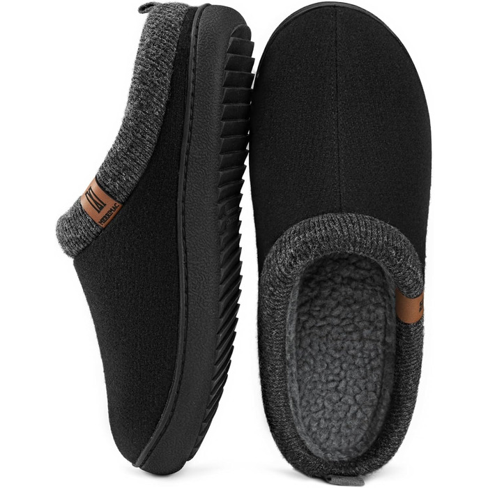 Чоловічі домашні тапочки MERRIMAC Slip-on з піною Memory, зручні, антиковзкі, чорного кольору (43/44 EU)