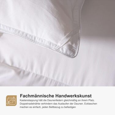 DWR Down Comforter 220x240cm, medium all-season duvet 100% organic cotton, transitional duvet 220x240cm, down and feather comforter, Oeko-TEX certified, White King / 220 x 240 cm White / All-season duvet