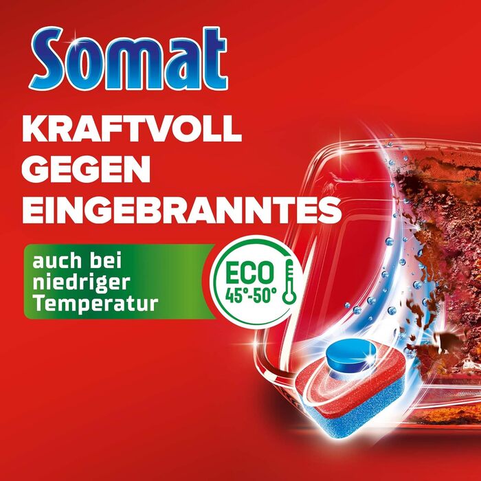 Таблетки для посудомийної машини Somat Gold, проти припалів та для низьких температур, 22 шт.