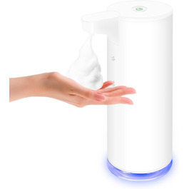 Mamiddle Automatic Soap Dispenser Stainless Steel with Sensor Infrared Foam Soap Dispenser Electric IPX5 Waterproof USB-C Charging with Infrared Motion Sensor for Kitchen & Bath (White)