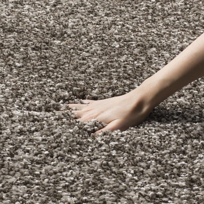 Килим SAFAVIEH Zottelig Milan Shag Collection, сірий, високий ворс, 91 x 152 см (слонова кістка та блакитний, 155 x 244 см, прямокутний)