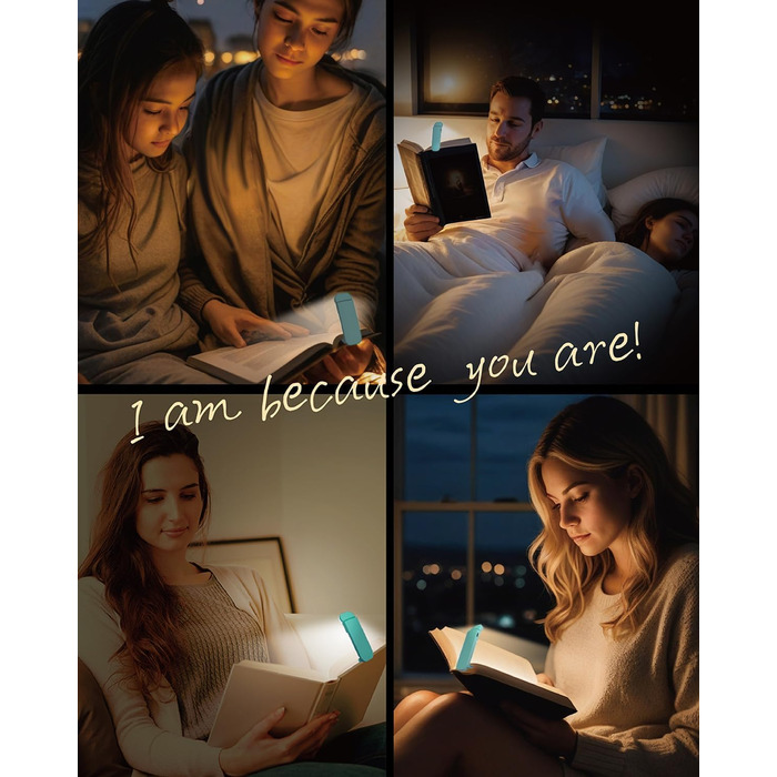 LED-ліхтарик для читання Wiederaufladbares Buchlicht: ультралегкий, з 3 кольорами та 5 рівнями яскравості, диммер, модний, портативний, для книголюбів (Синій)