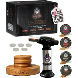 Набір для копчення коктейлів SmokeTop з чіпсами для вишні, гікорі, клена та дуба - для коктейлів, віскі та бурбону