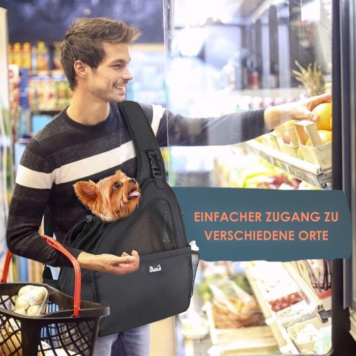 Сумка-переноска для собак до 7 кг, чорна. Зручна переноска для цуценят та маленьких собак, з регульованим ремінцем, м'якою підкладкою та вентильованою сіткою. Легка та миюча сумка-переноска для собак до 3 кг.