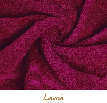 Набір банних рушників Lavea Elena (4 шт.), 100% бавовна, м'яка махрова тканина, гігроскопічні, 70x140 см (Антрацит та Бордо)