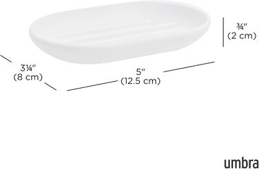 Seifenschale Umbra Touch, овальна, з Soft Touch покриттям, біла, 14 x 9 x 2 см