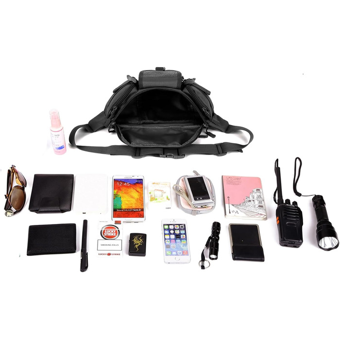 Тактична чоловіча поясна сумка Molle, водонепроникна, унісекс, чорна