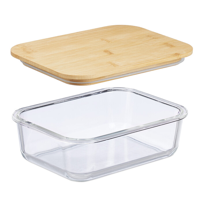 Relaxdays Glass Containers with Lids - Set of 4