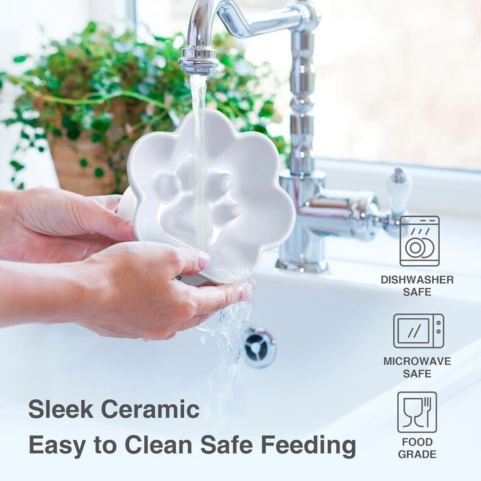 Миска для собак та котів Kaiikais Slow Feeder, 240 мл, кераміка, піднята, для повільного годування