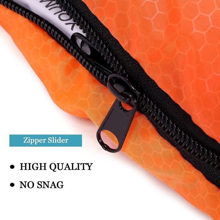 Сплячий мішок для дорослих та дітей – легкий, водонепроникний, зручний для весни, літа, осені – піший туризм, подорожі, кемпінг, темно-оранжевий